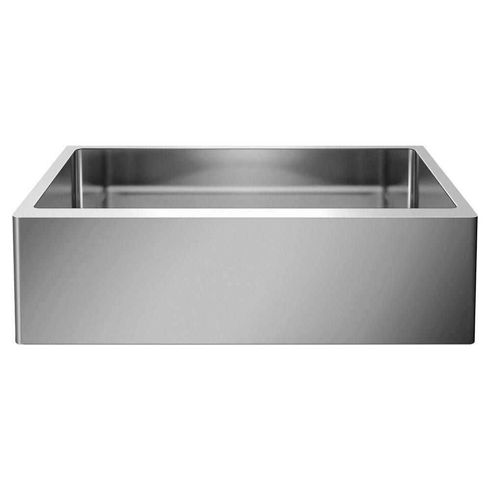 BLANCO Quatrus 32 in. Farmhouse Stainless Steel Single Bowl Kitchen Sink in Satin
