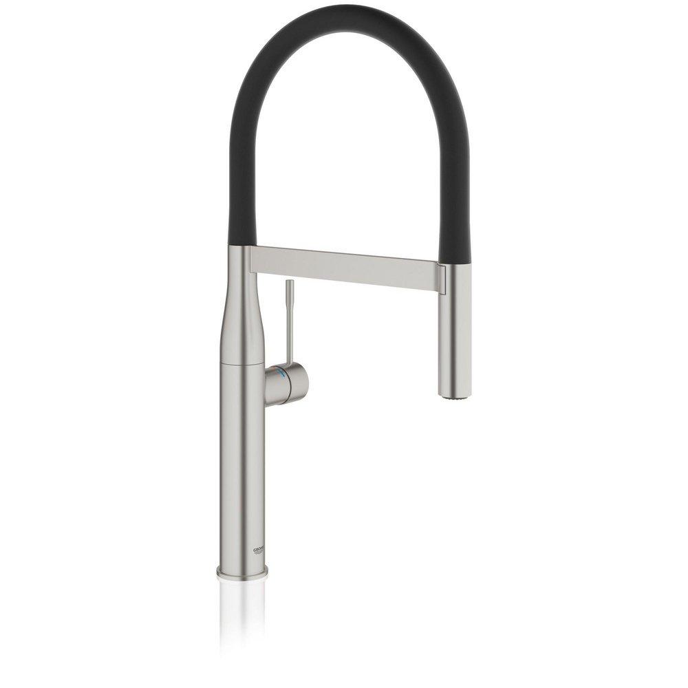GROHE Essence Professional Single Handle Pull Down Kitchen Faucet in SuperSteel Infinity™
