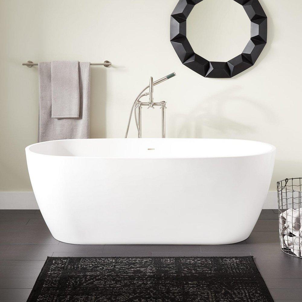 Signature Hardware Ocala 66 x 32 in. Freestanding Bathtub with Center Drain in White