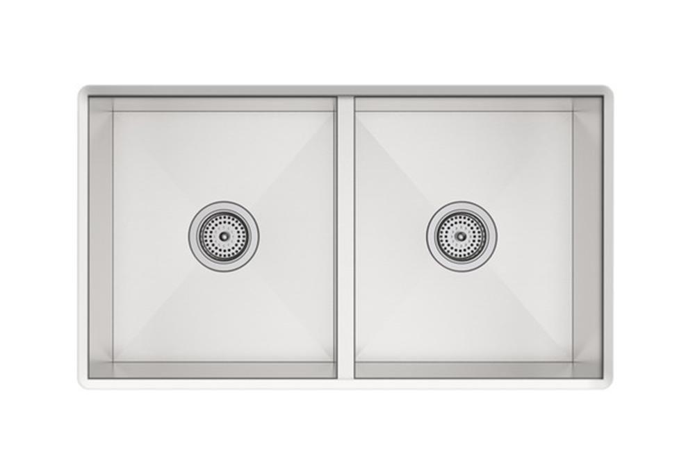 Sterling Ludington® 32 in. Undermount Stainless Steel Double Bowl Kitchen Sink in Satin Stainless Steel