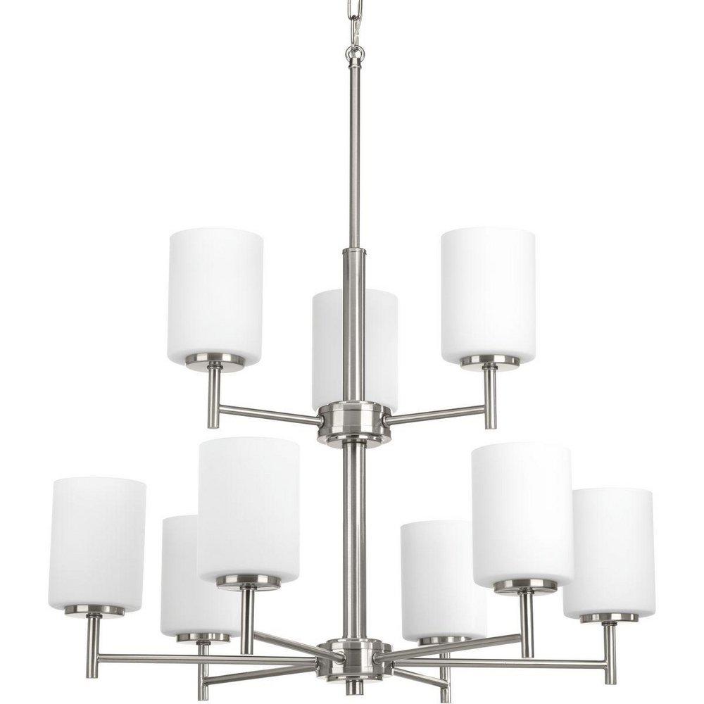 Progress Lighting Replay 25-1/2 in. 100W 9-Light Medium E-26 Incandescent Chandelier in Brushed Nickel