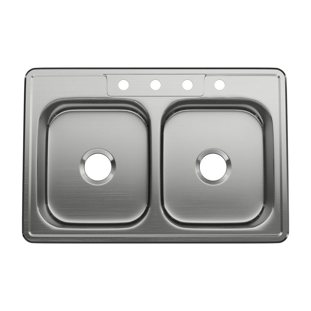 PROFLO® Bealeton 33 x 22 in. Stainless Steel Double Bowl Drop-in Kitchen Sink
