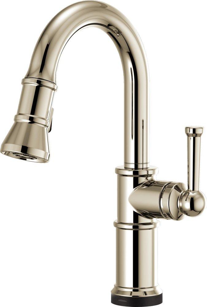Brizo Artesso® Single Handle Pull Down Bar Faucet in Brilliance® Polished Nickel