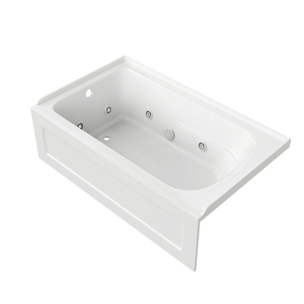 PROFLO® Hillsboro 60 in. x 36 in. Whirlpool Alcove Bathtub with Left Drain in White