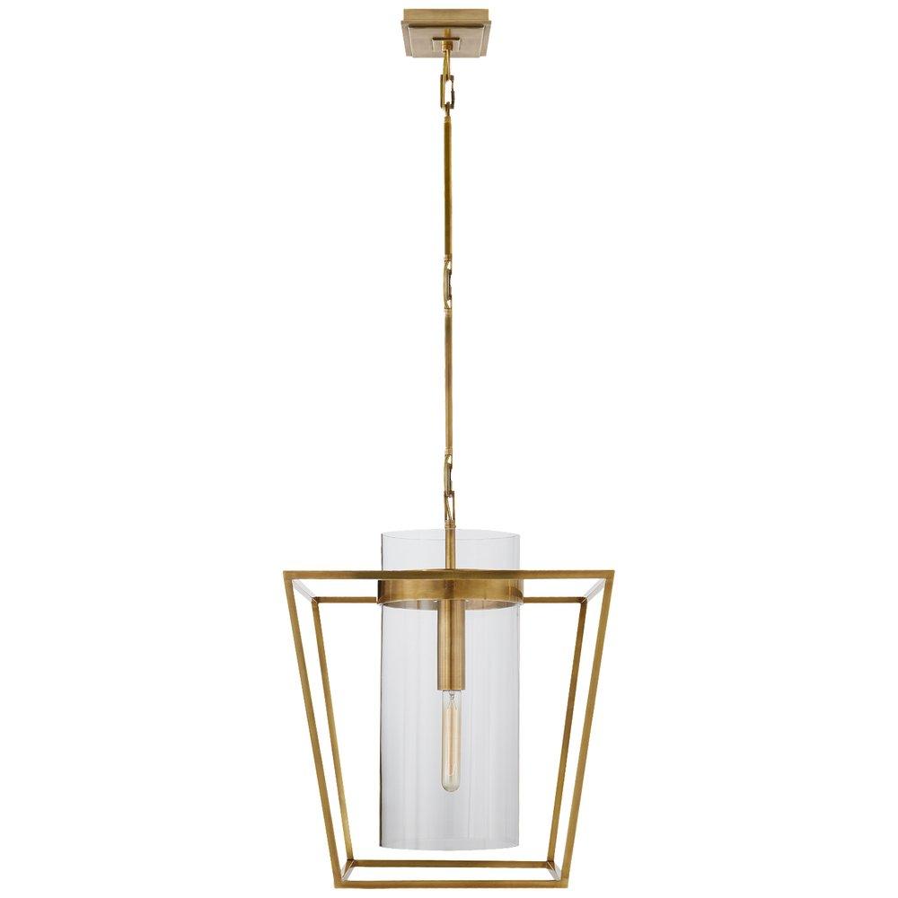 Visual Comfort & Co. Signature Presidio 60W 1-Light Medium E-26 Incandescent Outdoor Pendant in Hand-Rubbed Antique Brass