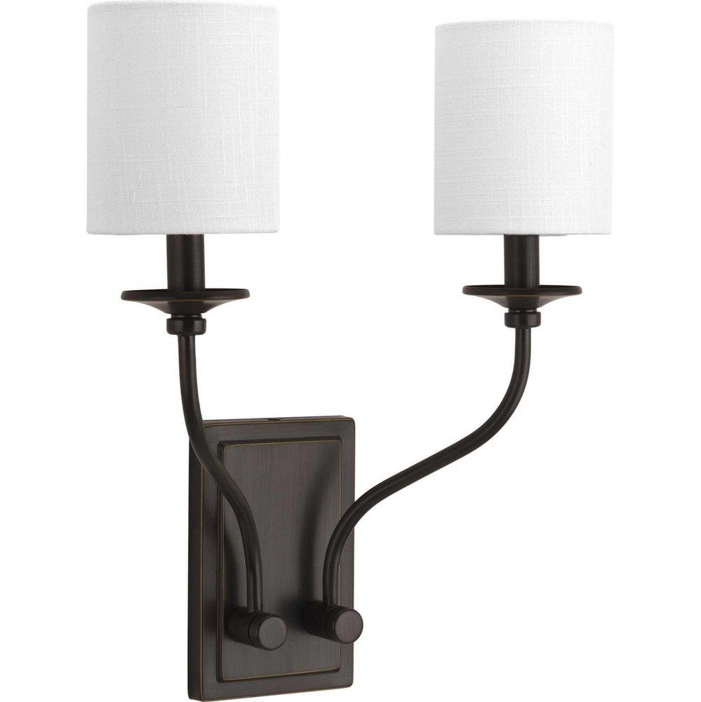 Progress Lighting Bonita 60W 2-Light Candelabra E-12 Incandescent Wall Sconce in Antique Bronze