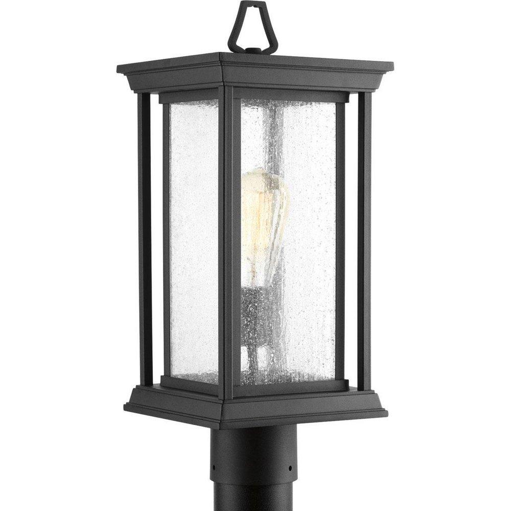 Progress Lighting Endicott 100W 1-Light Medium E-26 Incandescent Post Mount Lantern in Black