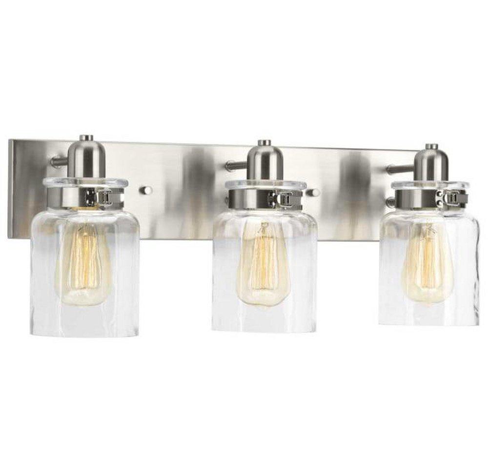 Progress Lighting Calhoun 100W 3-Light Incandescent Vanity Fixture in Brushed Nickel