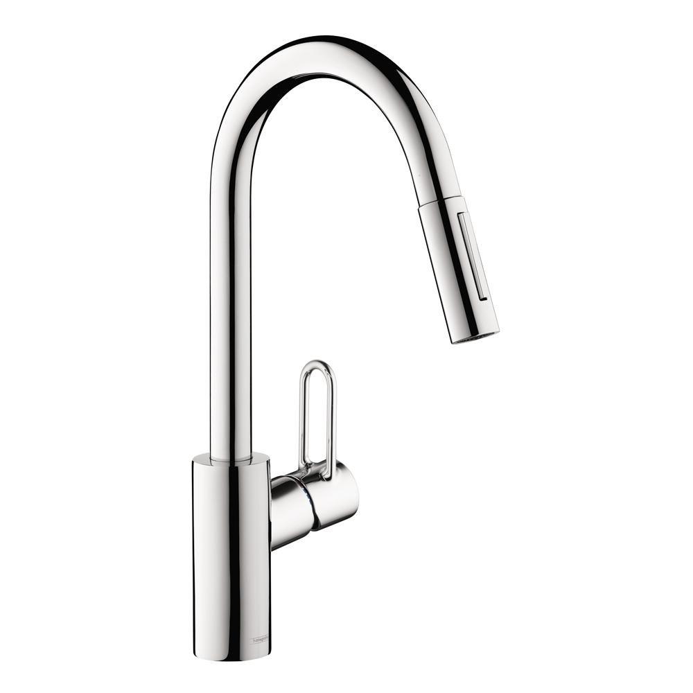 Hansgrohe Talis Single Handle Pull Down Kitchen Faucet in Chrome
