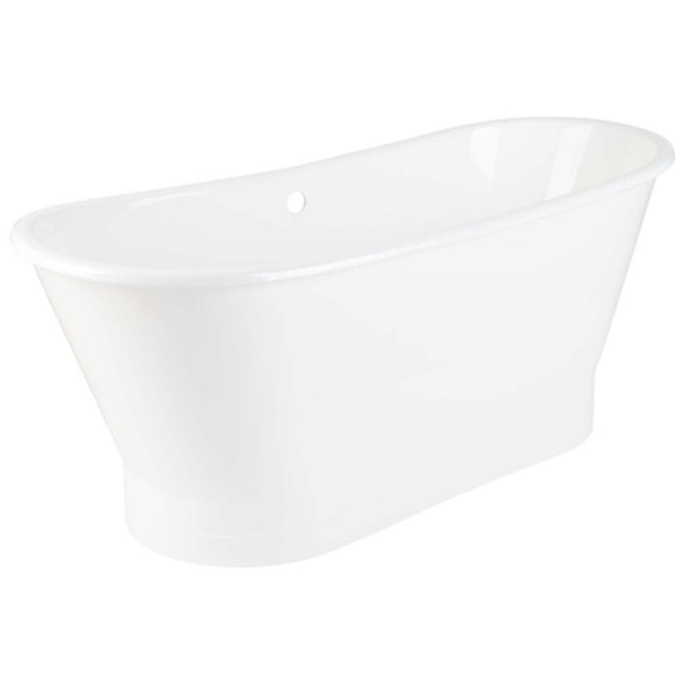 Signature Hardware Kateryn 67-1/2 in. Freestanding Bathtub in White - Less Drain Assembly