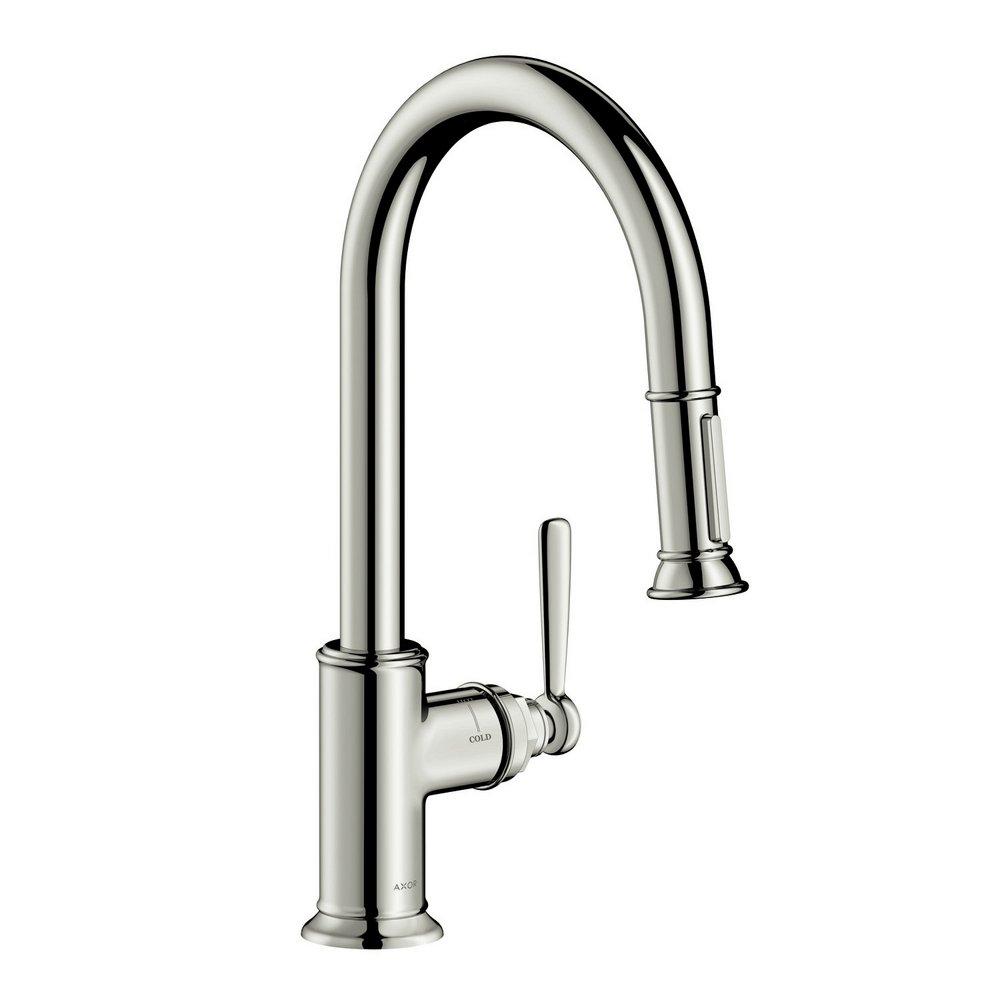 AXOR Montreux Single Handle Pull Down Kitchen Faucet in Polished Nickel