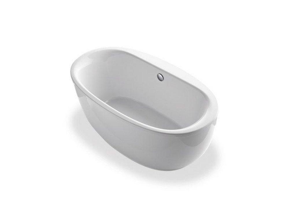 KOHLER Sunstruck® 60-11/16 x 34-11/16 in. Soaker Freestanding Bathtub with Center Drain in White