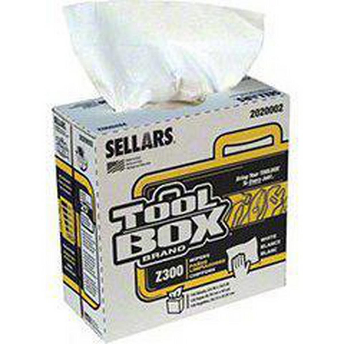 Sellars Wipers & Sorbents TOOLBOX® Pop-up Wiper in White (135 Wipes per Box, 8 Boxes per Case)