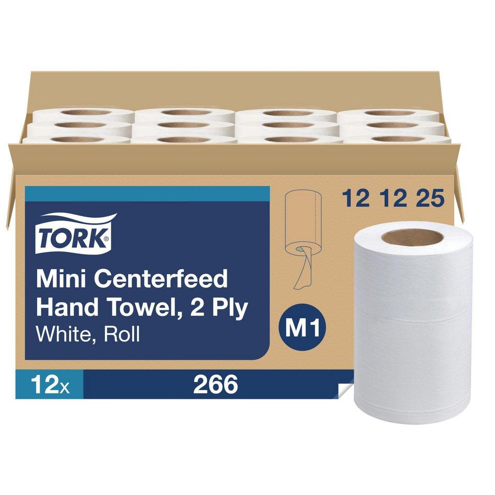 Tork Advanced Soft Mini Centerfeed Paper Hand Towel, 2-Ply 262 ft, White, M1 System (Case of 12)