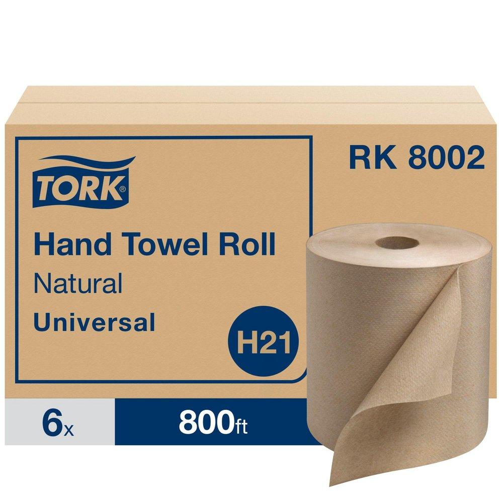 Tork Universal Hardwound Paper Roll Towel, 1-Ply 800 ft, Natural (Case of 6)