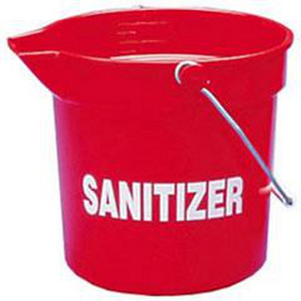 Impact Products InfoSpec™ Heavy Duty Polypropylene Bucket with Sanitizer Imprint in Red