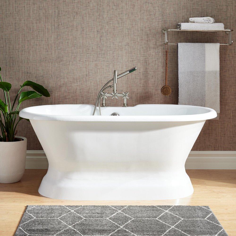 Signature Hardware Henley 66 x 31 in. Freestanding Bathtub with Rear Drain in White - Less Drain Assembly