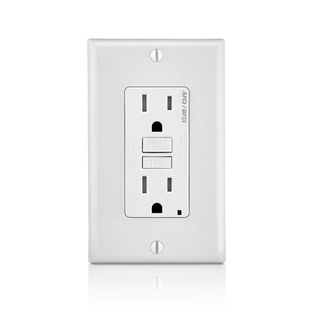 15A 125V Duplex Tamper-Resistant GFCI Outlet in White