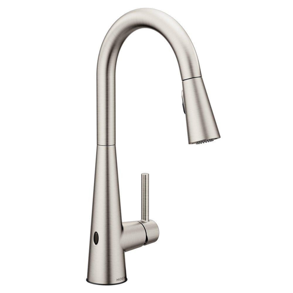 Moen Sleek™ MotionSense Wave™ Single Handle Pull Down Touchless Kitchen Faucet in Spot Resist Stainless