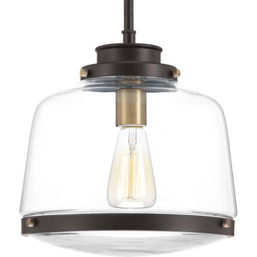 Progress Lighting Judson 11 in. 75W 1-Light Medium E-26 Incandescent Pendant Light in Antique Bronze