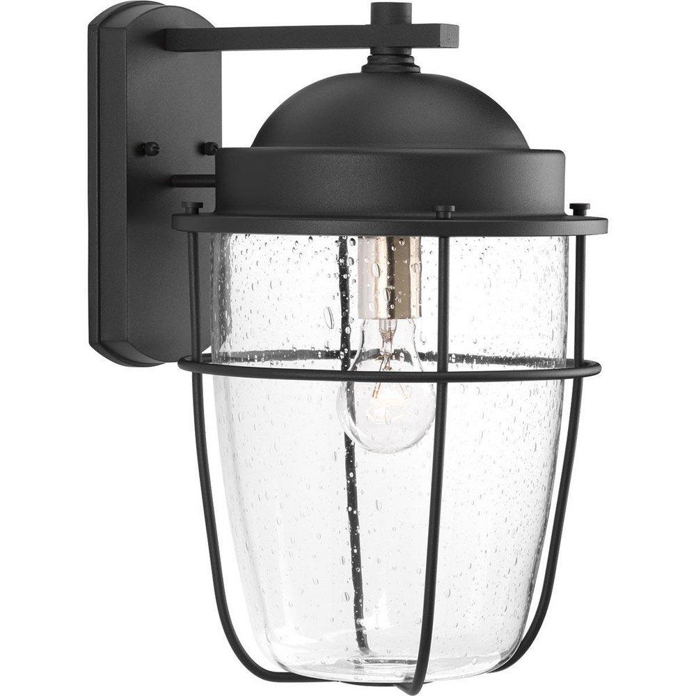 Progress Lighting Holcombe 100W 1-Light 16 in. Outdoor Wall Sconce in Black