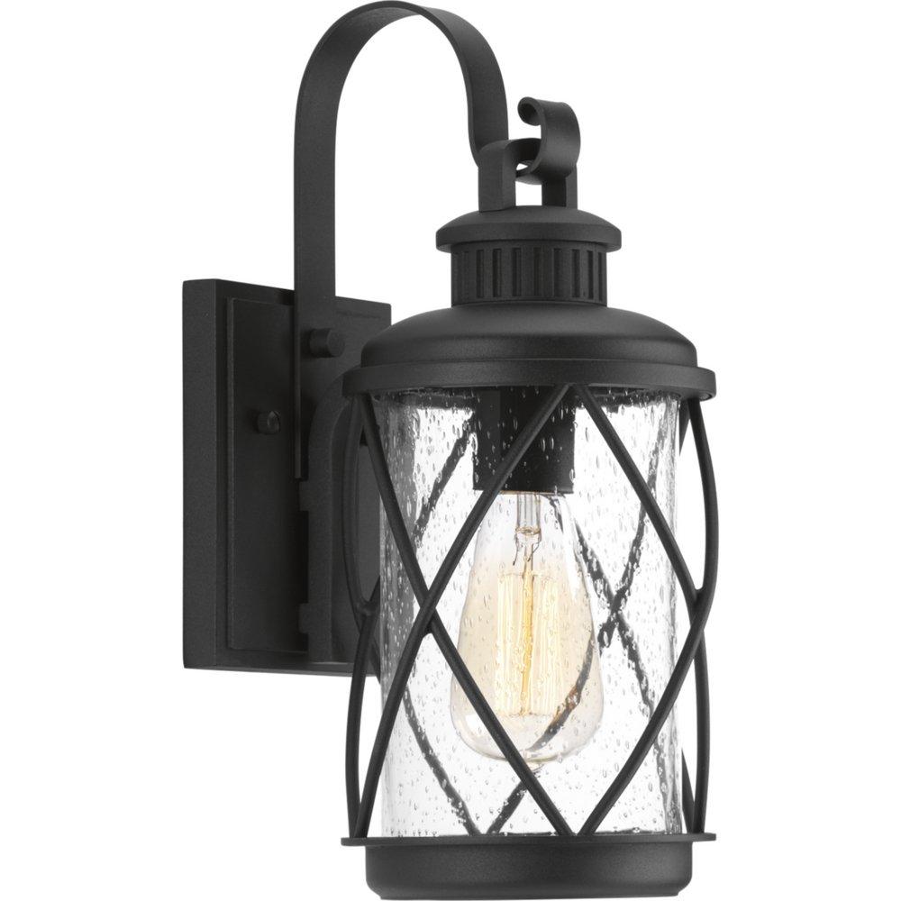 Progress Lighting Hollingsworth 100W 1-Light Medium E-26 Incandescent Outdoor Wall Sconce in Black