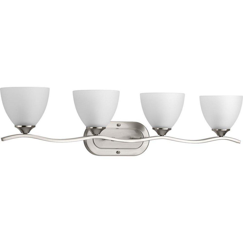 Progress Lighting Laird 100W 4-Light Medium E-26 Incandescent Vanity Fixture in Brushed Nickel