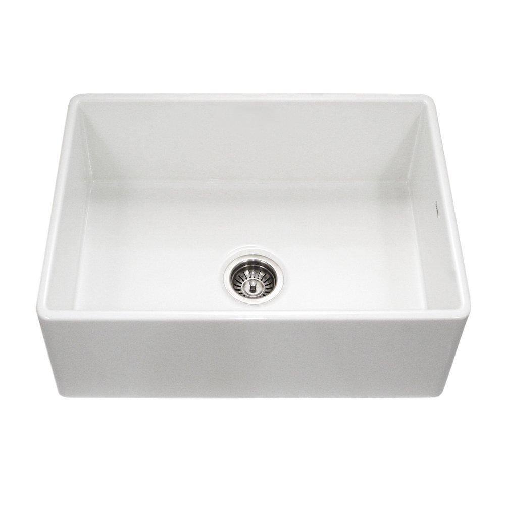 Houzer Platus Series 30 x 20 in. Fireclay Single Bowl Farmhouse Kitchen Sink in White
