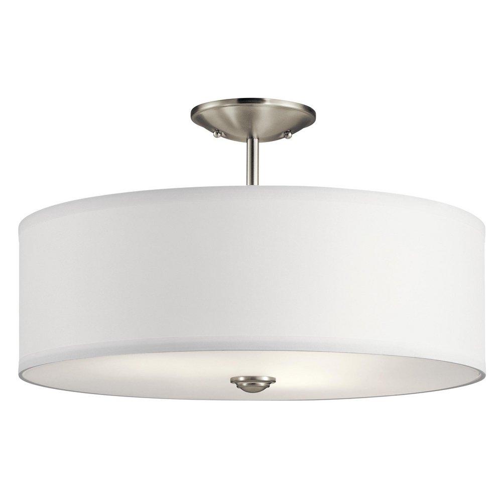 Kichler Lighting Shailene™ 75W 3-Light Medium E-26 Incandescent Semi-Flush Mount Ceiling Fixture in Brushed Nickel