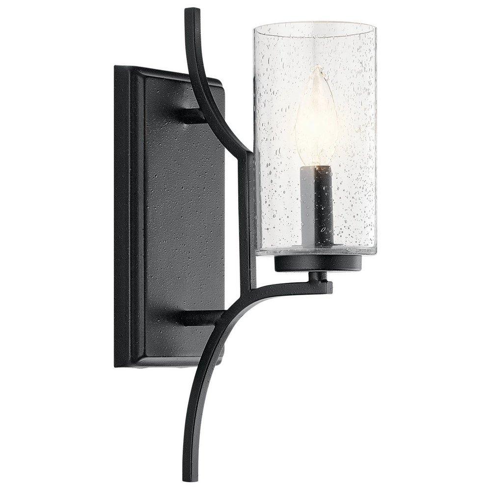 Kichler Lighting Vara 60W 1-Light Candelabra E-12 Incandescent Wall Sconce in Distressed Black