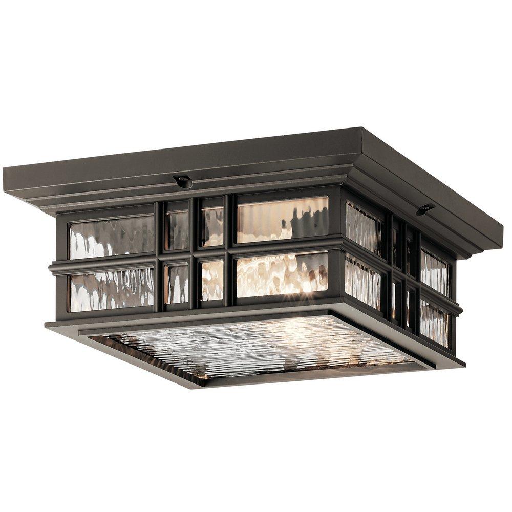 Kichler Lighting Beacon Square™ 75W 2-Light Medium E-26 Incandescent Outdoor Ceiling Fixture in Olde Bronze