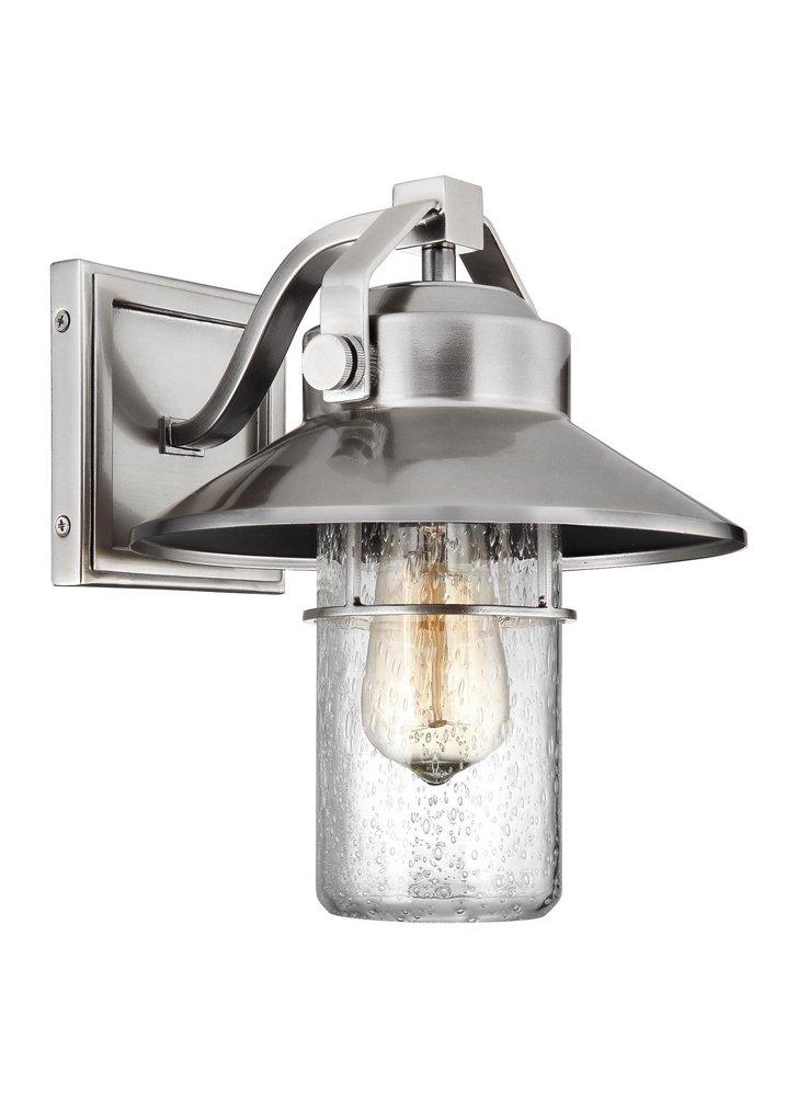 Visual Comfort & Co. Studio Boynton 75W 1-Light Medium E-26 Incandescent Outdoor Wall Sconce in Painted Brushed Steel