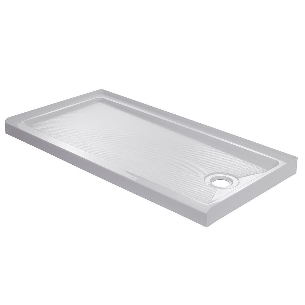 60 in. x 30 in. Shower Base with Right Drain in White
