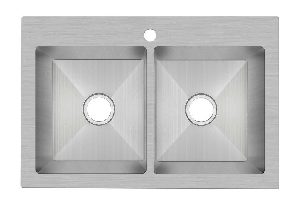 PROFLO® Sault Series 33 in. Dual Mount Stainless Steel Double Bowl Kitchen Sink