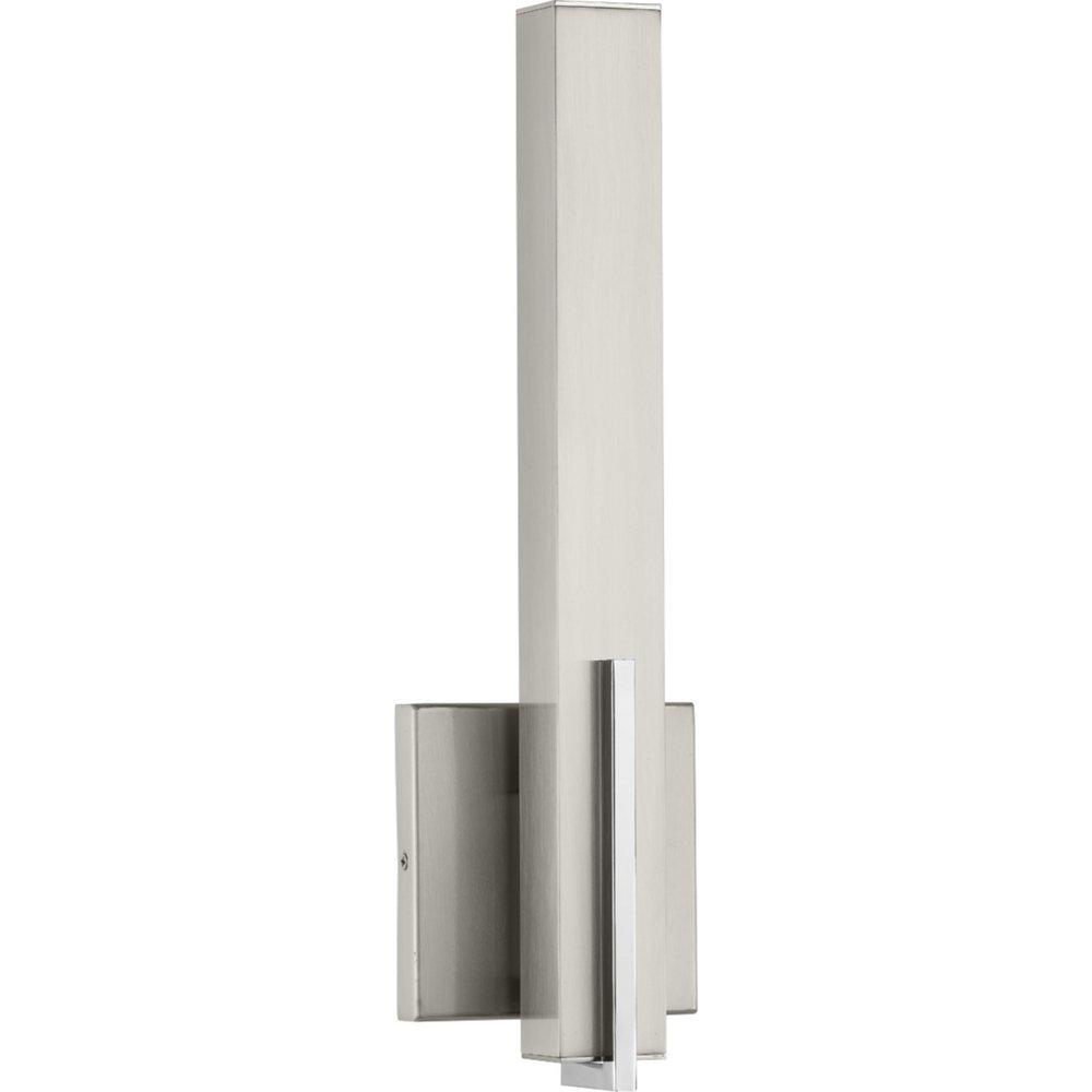 Progress Lighting Planck 16W 1-Light LED Wall Sconce in Brushed Nickel