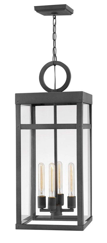 Hinkley Porter 100W 4-Light Medium E-26 Outdoor Pendant in Aged Zinc