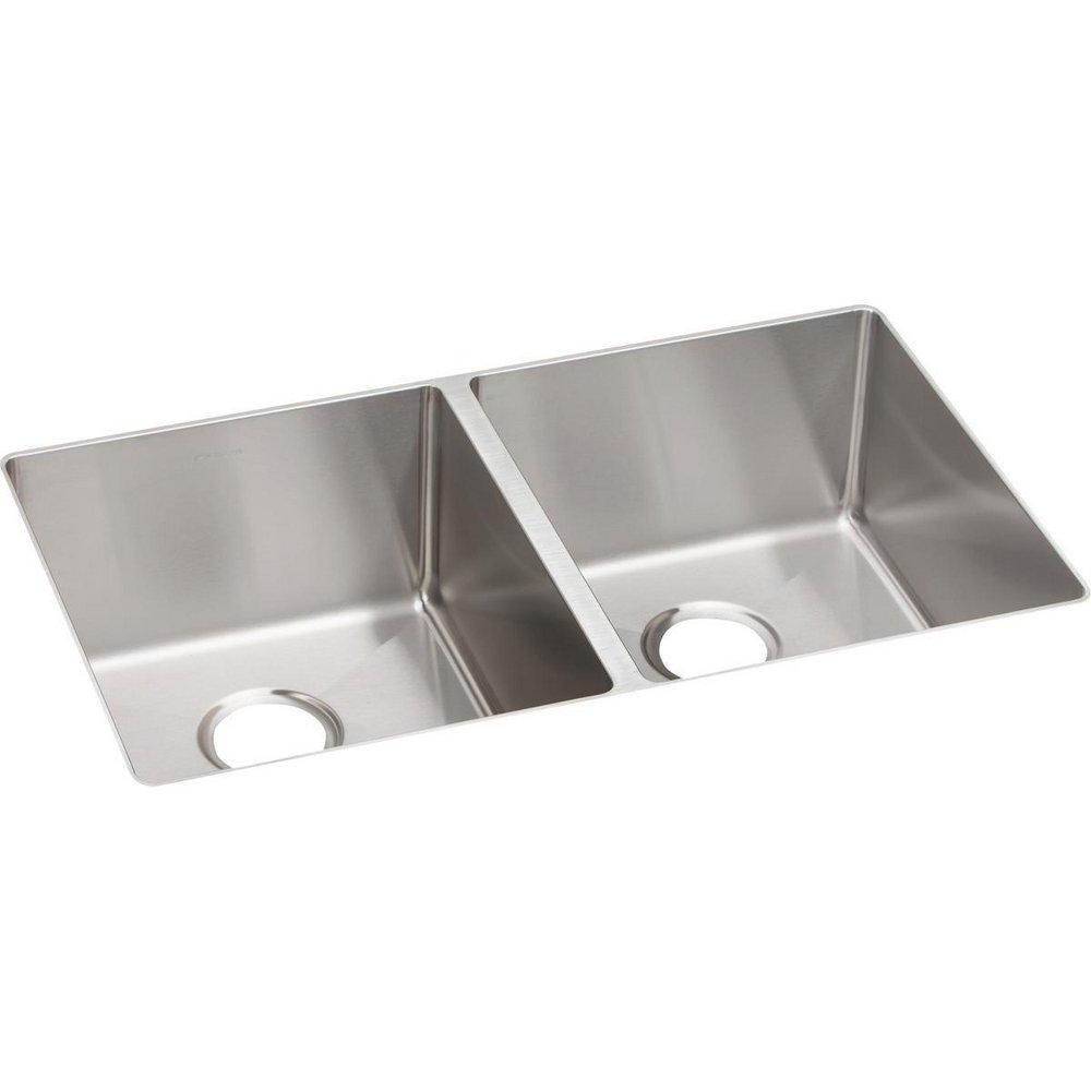 Elkay Crosstown® 31-1/2 in. Undermount Stainless Steel Double Bowl Kitchen Sink in Polished Satin