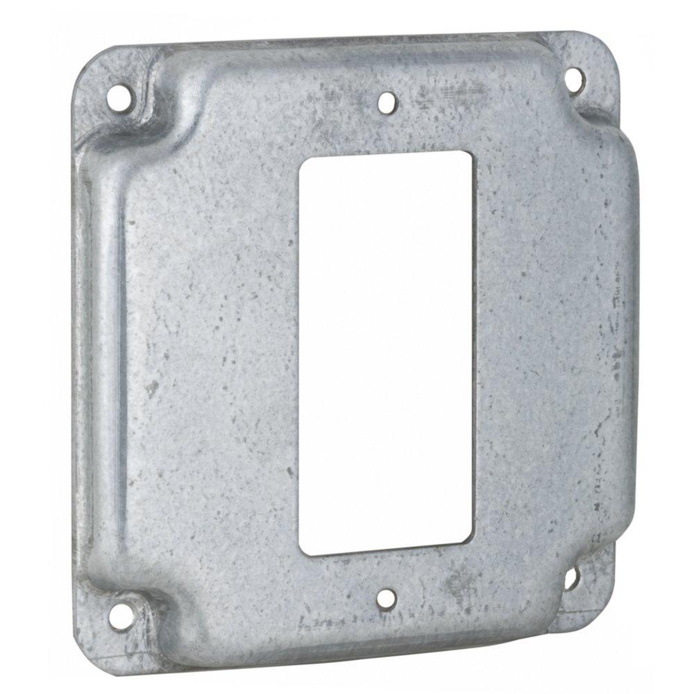 4-19/100 in. Square Exposed Work Cover 1-GFCI in Grey