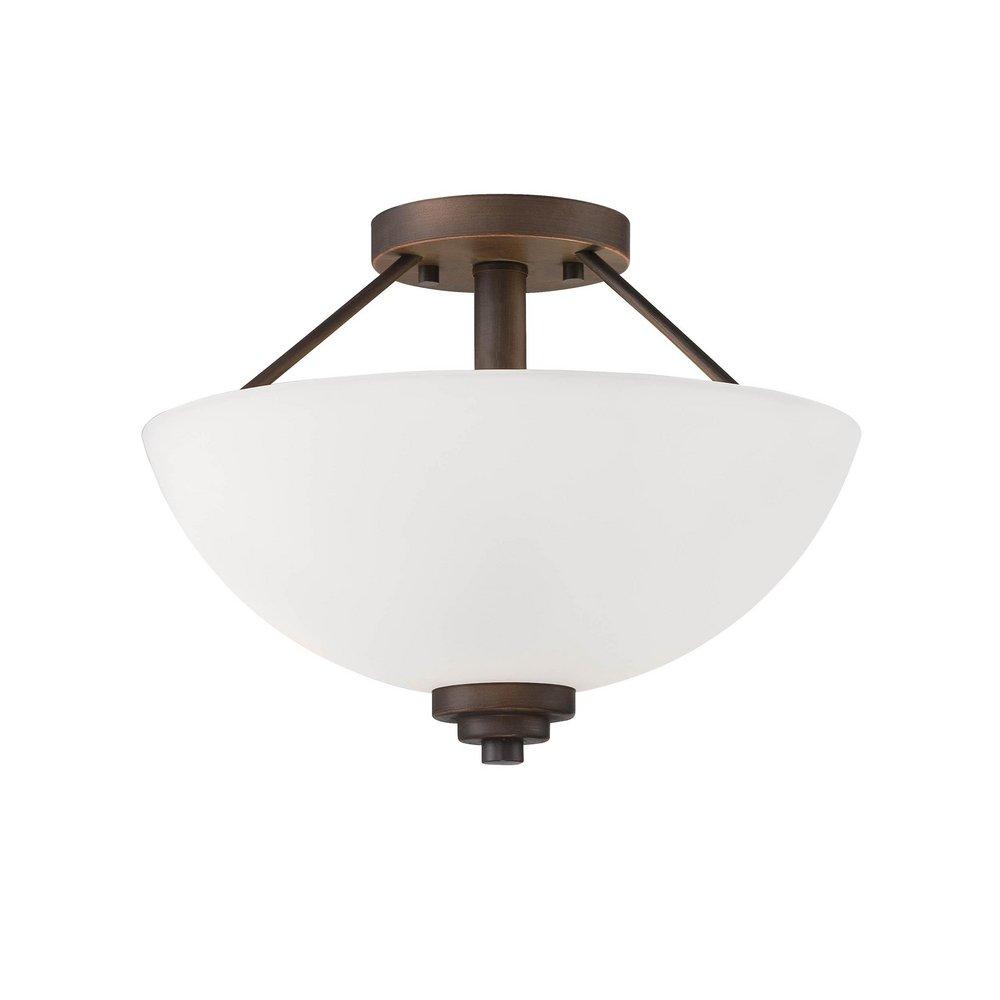 Millennium Lighting Durham 2-Light Semi-Flush Mount Ceiling Light in Rubbed Bronze