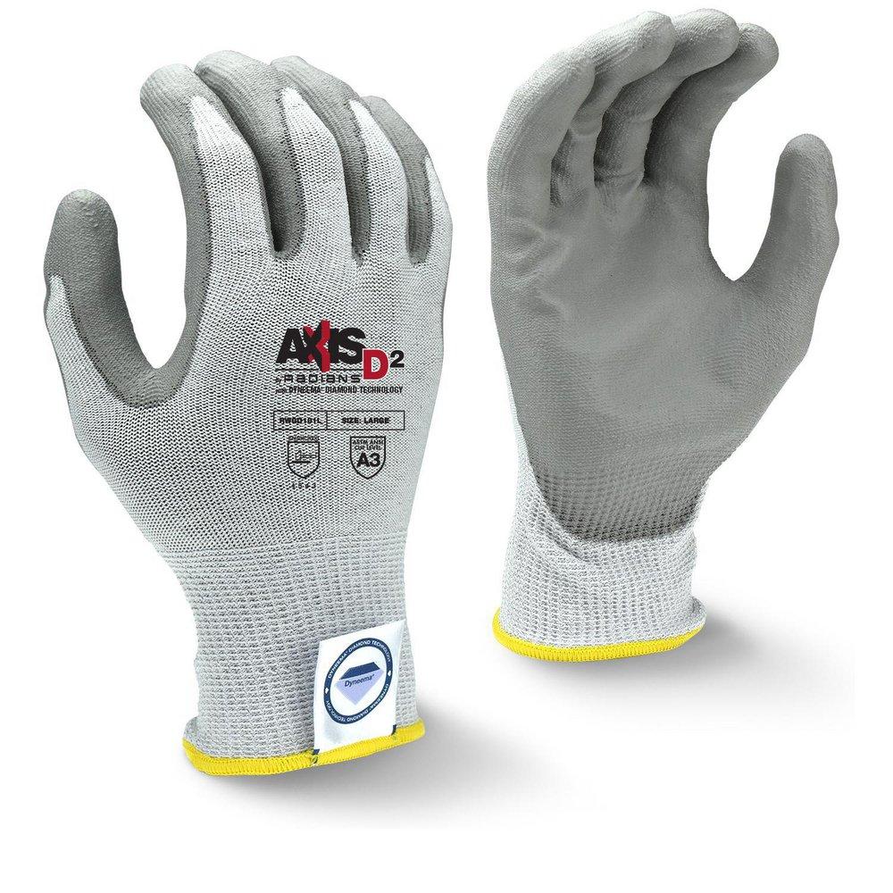 Radians AXIS D2™ 13G Cut Level A3 Polyurathane Palm Dipped Gloves, L