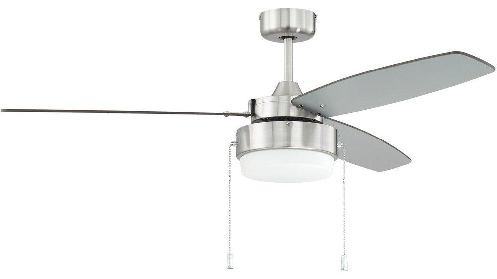 Craftmade Intrepid 52 in. 3-Blade 2-Light Ceiling Fan in Brushed Polished Nickel