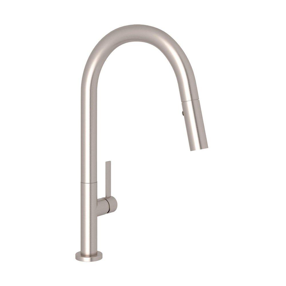 ROHL® Italian Kitchen Single Handle Pull Down Kitchen Faucet in Stainless Steel
