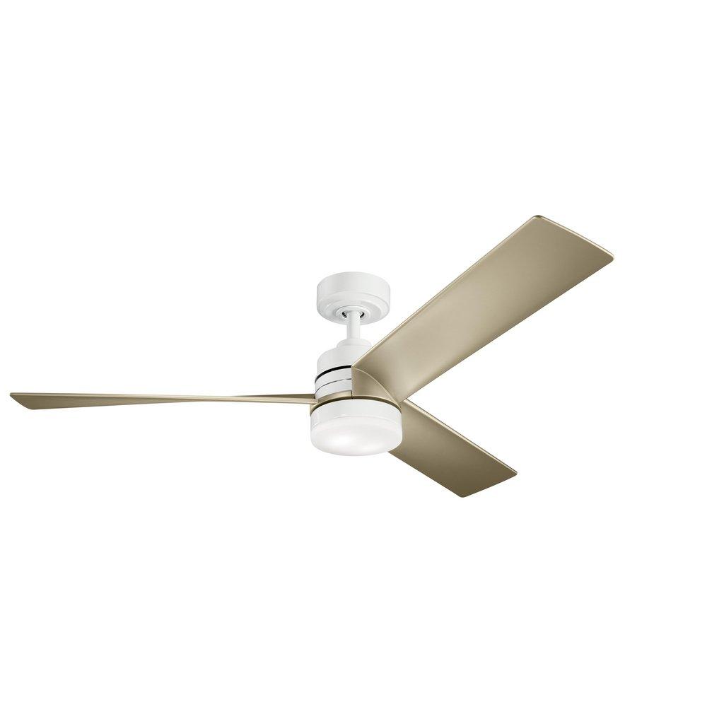 Kichler Lighting Spyn 63W 1-Light 3-Blade Integrated LED Ceiling Fan in White