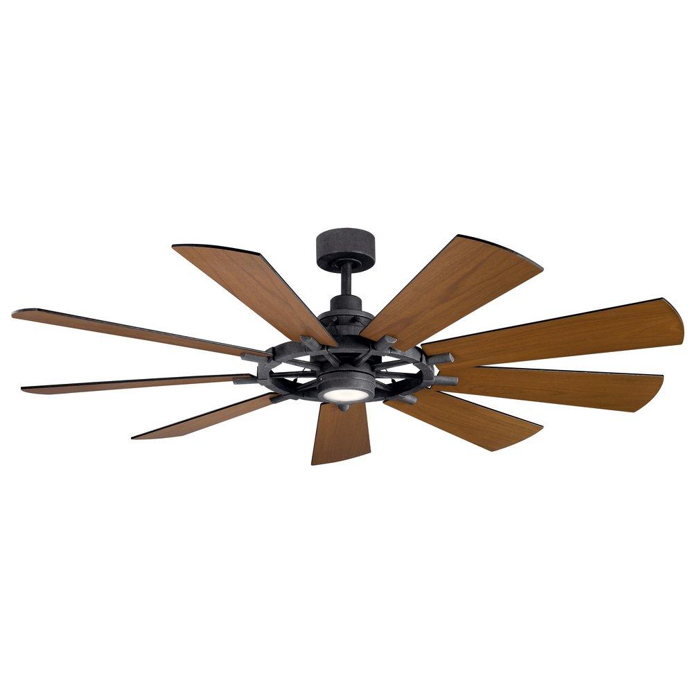 Kichler Lighting Gentry 34W 1-Light 9-Blade Integrated LED Ceiling Fan in Distressed Black