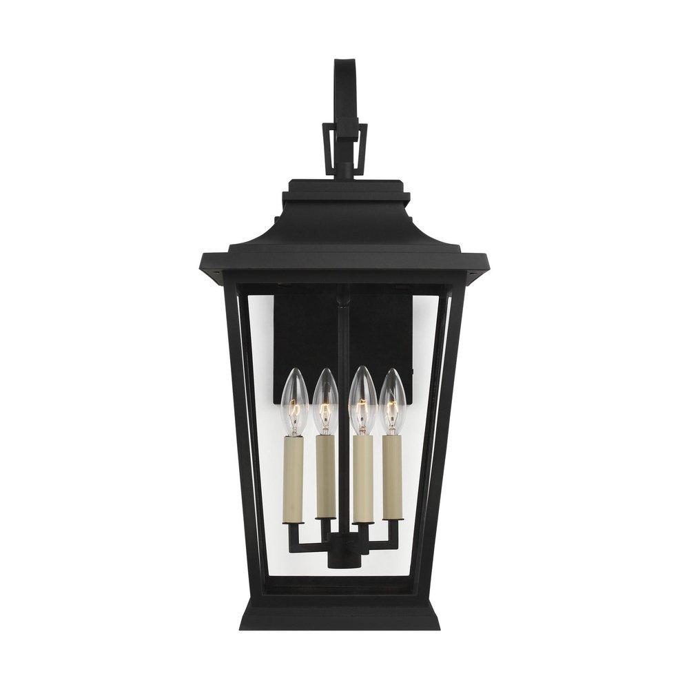 Visual Comfort & Co. Studio Warren 60W 4-Light Candelabra E-12 Incandescent Outdoor Wall Sconce in Textured Black