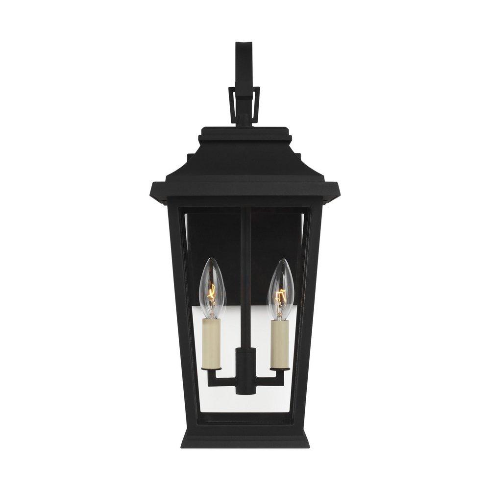 Visual Comfort & Co. Studio Warren 60W 2-Light Candelabra E-12 Incandescent Outdoor Wall Sconce in Textured Black