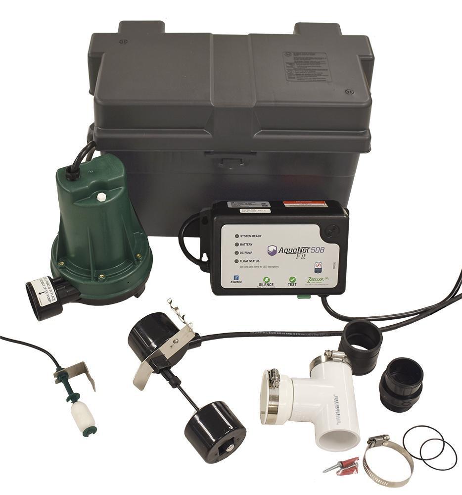 Zoeller Pump Co Aquanot® Fit 508 12V Backup Submersible Sump Pump System with WiFi