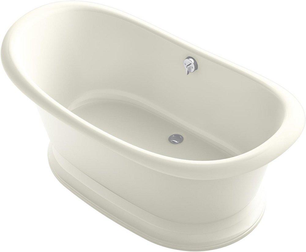 KOHLER Artifacts™ 66-1/8 x 32-1/2 in. Freestanding Bathtub with Center Rear Drain in Biscuit