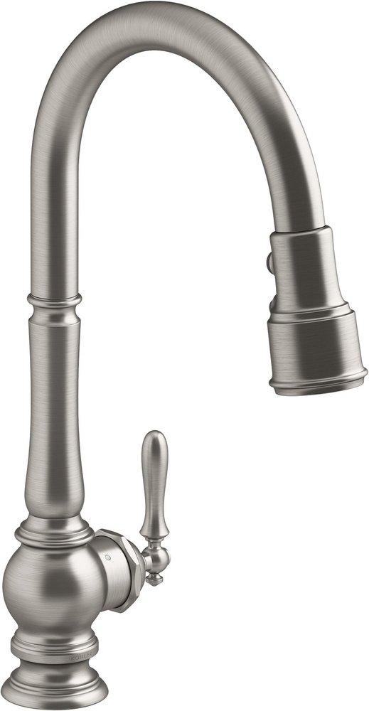 KOHLER Artifacts® Single Handle Pull Down Touchless Kitchen Faucet in Vibrant® Stainless