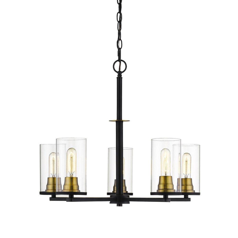 Millennium Lighting Pasadena 5-Light Chandelier Ceiling Light in Matte Black/Heirloom Bronze